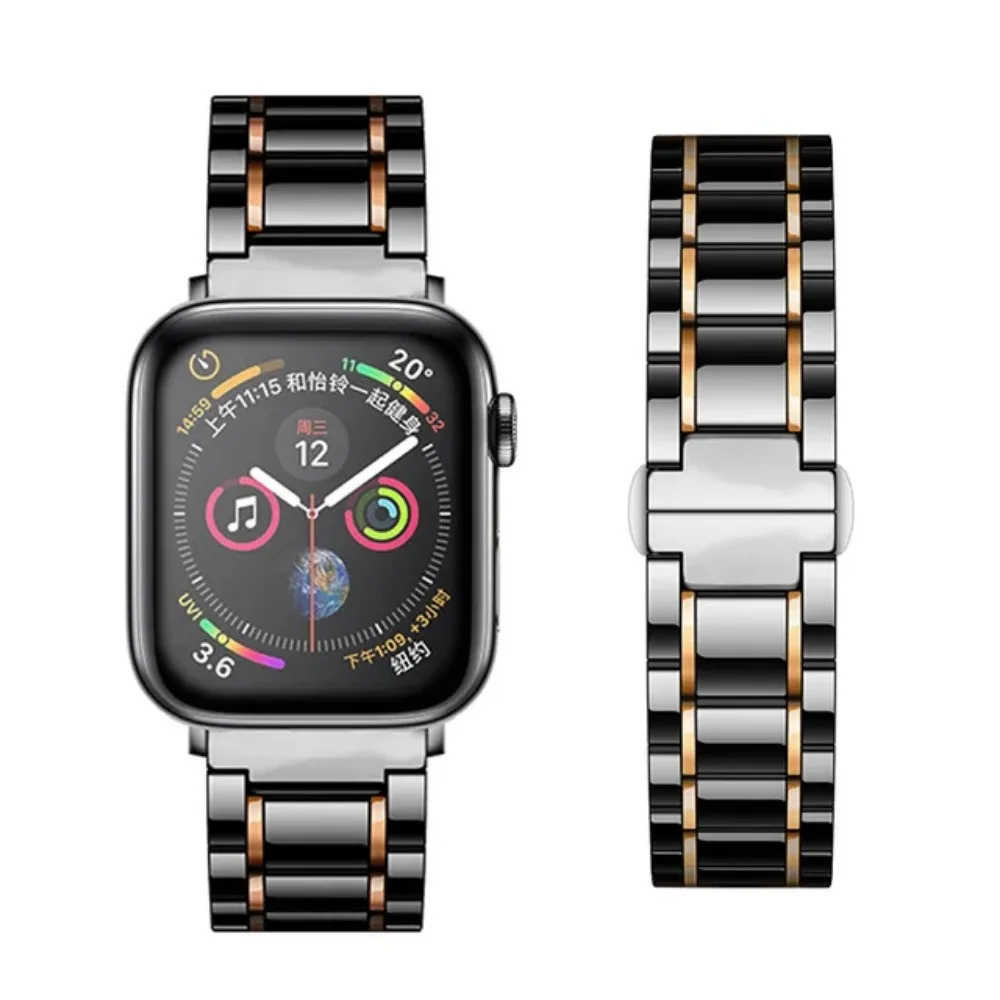 

Ceramic Strap for Apple Watch Band 49mm 45mm 41mm 44mm 40mm 42mm 38mm Bracelet Watchband for iWatch Series Ultra 9 8 7 6 5 3 SE