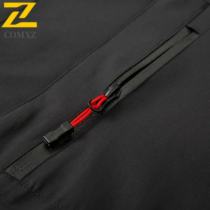 سترة رجالي COMXZ 2025 متعددة الاستخدامات فضفاضة للسفر في الهواء الطلق سترات متينة مقاومة للرياح تصميم بقلنسوة معطف خريف خفيف الوزن #4