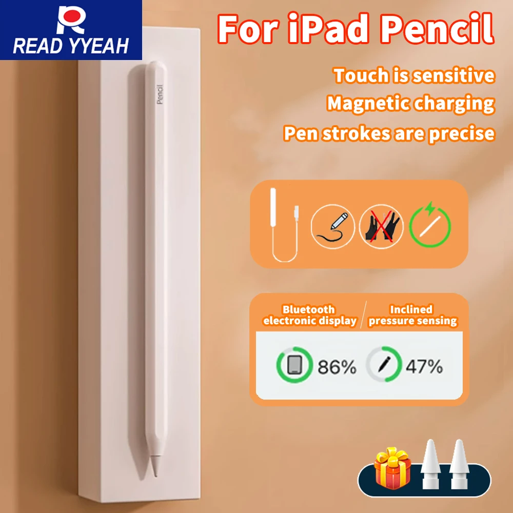 

New Magnetic Stylus For Apple Pencil 2 Wireless Charging For iPad A16 Air 5 4 Pro 11 12.9 M4 M3 M2 Pens 10th 9th Gen Touch Pen