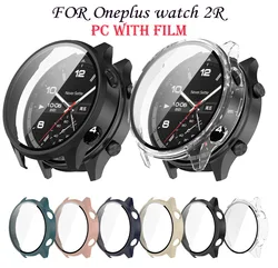 PC Full Protective Case For Oneplus Watch 2R Bumper Hard Frame Glass Full Coverage Cases Shell Watch Band Accessories