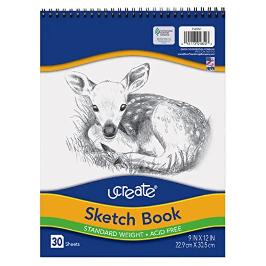 

Sketch Book, Standard Weight, 9" x 12", 30 Sheets