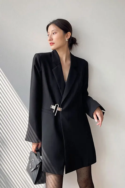 

Trench Coat Short Autumn New Women'S Clothing Stitching Straight Cut Plaid Clean Coffee Slit French Mid-Long Topcoat Wool Pure