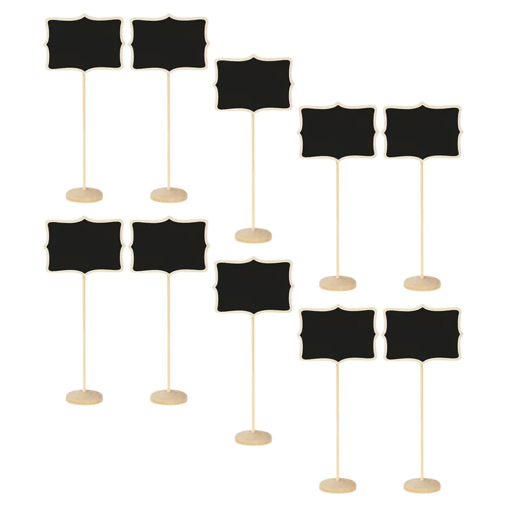 

10 Pcs Mini Chalkboard Signs Wood Small Message Boards Home Office Decor Erasable Memo Standing Price Tags Buffet Signs