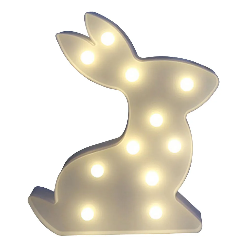 Creative Rabbit Shape Neon LED Night Light Desktop Lamp Soft Glow Party Home Decoration Birthday Bedside Festival Light