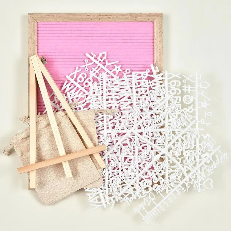 DIY Felt Message Board with Wooden Frame 20x20cm 30x40cm Wall Mounted Pinboard for Home Office Wall Decoration Notice Board