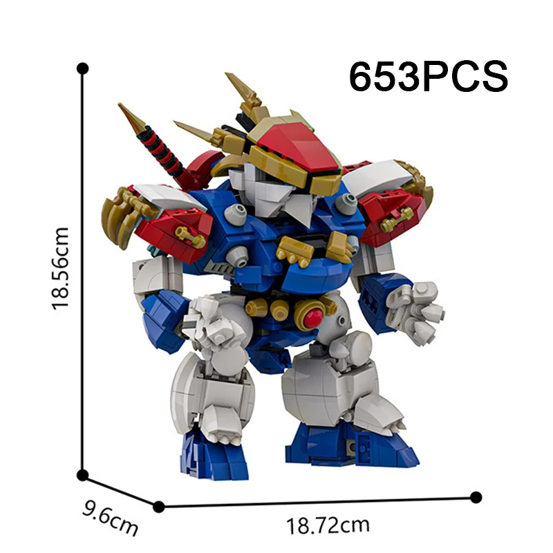 

Коллекционная фигурка аниме-персонажа, конструктор MOC, Меха-воин Шенрон, 653 детали, модель Красного Дракона Шенмару, детская игрушка-конструктор