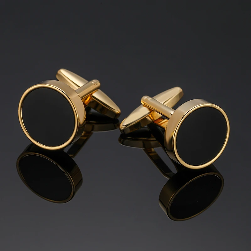 Luxury men\'s French shirt cufflinks classic round blue black stars rudder cuff buttons suit accessories jewelry gifts wholesale
