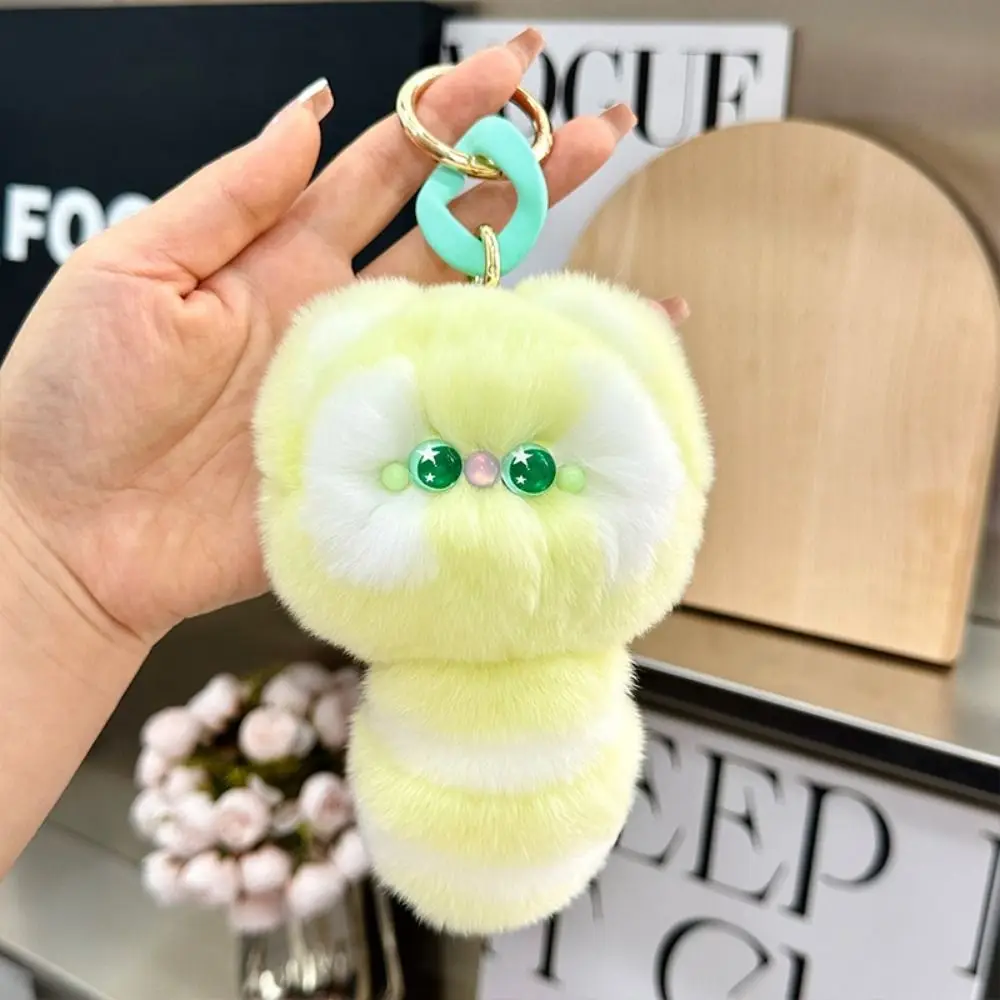 Pop Ornament Schattig Konijnenbont Sleutelhanger Bont Pompon Cartoon Kat Kitten Pop Ring Delicate Creatieve Autosleutel Hanger Jongens Meisjes