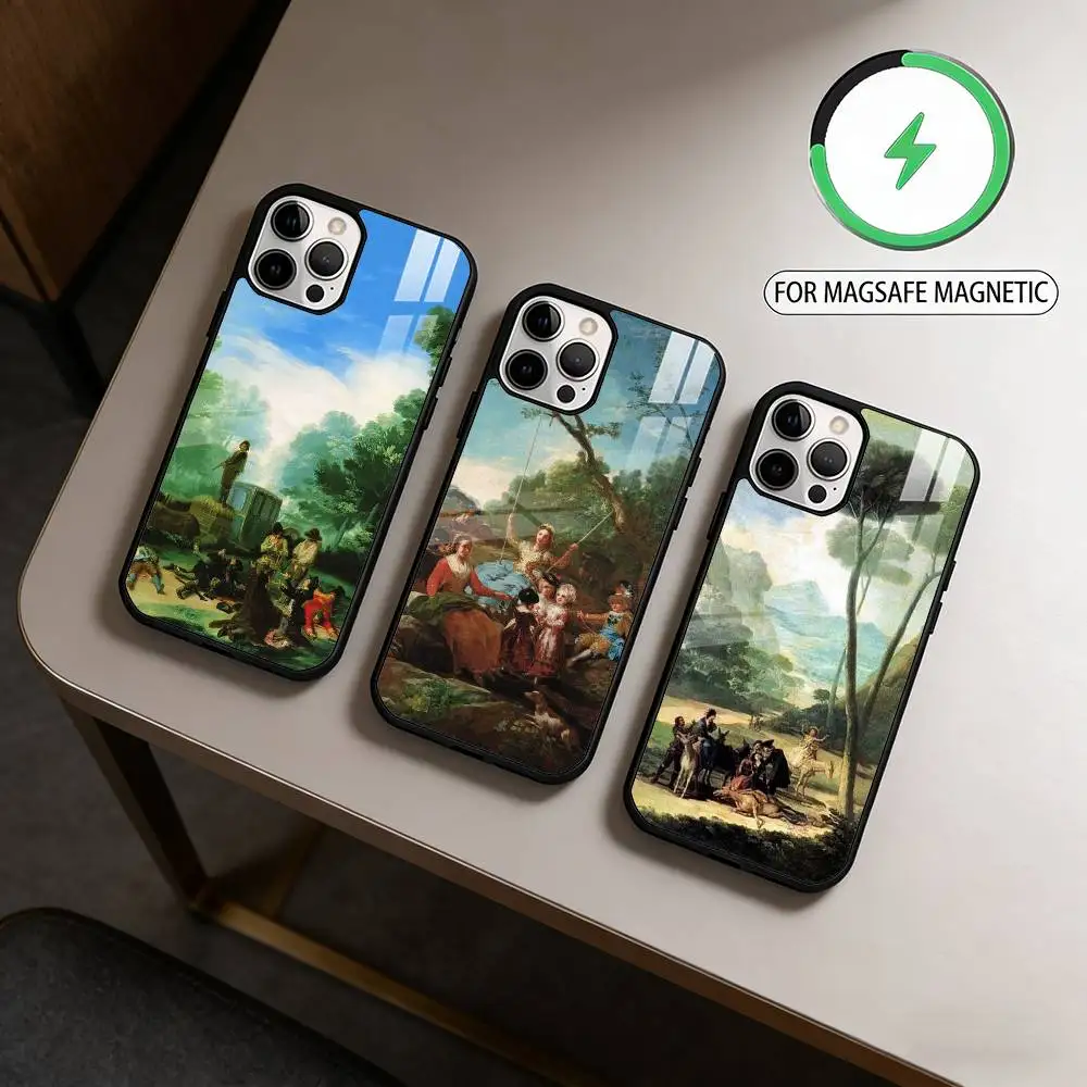 

F-Francisco Art G-Goya Phone Case For iPhone17,16,15,14,13,12,11 Plus,Pro Max Magnetic For Magsafe Wireless Charging