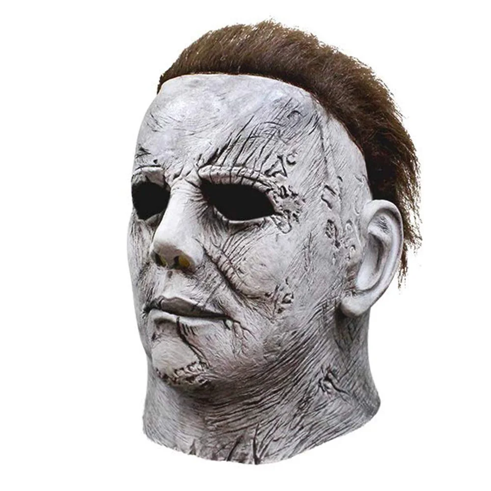 Máscara de terror de Michael Myers para Halloween, casco de látex para Cosplay, espeluznante, sangriento, asesino de demonios, Carnaval, Purim, accesorios para disfraces de fiesta, 2018