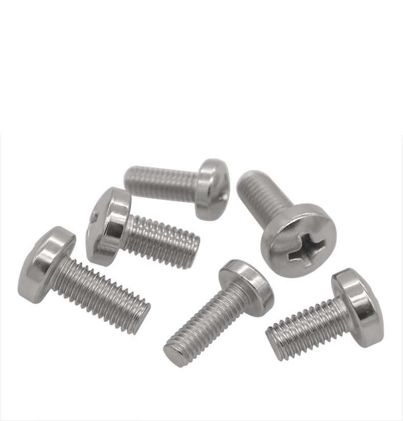 50Pcs M2 M2.5 M3 M4 DIN7985 GB818 304 Stainless Steel Cross Recessed Pan Head PM Screws Phillips Screws