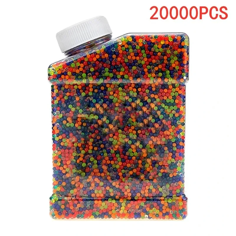 20k bolas de água contas com garrafa 7-8mm contas de água gel funciona para pistola de bola de gel e splatter bola blaster não-tóxico sem mancha