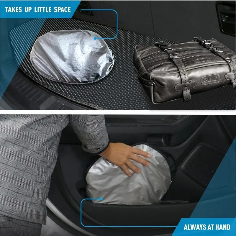 

Windshield Sun Shade for Toyota Highlander 2014-2019, Custom-Fit Foldable Car Sunshade, Vehicle Sun Protector