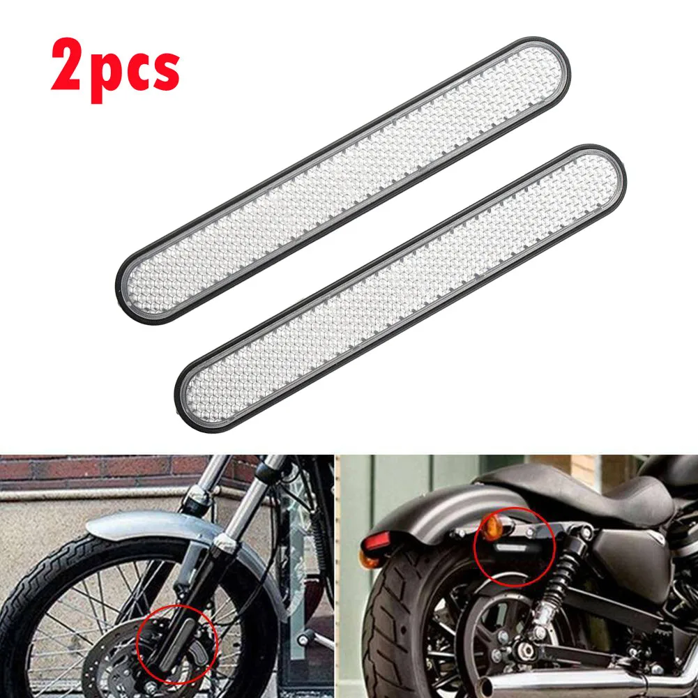 

Motorcycle Reflector Sticker Fork Leg Reflector Plastic Rear Wear-resistence White Fade-resistent 14.3x2.3x0.8cm