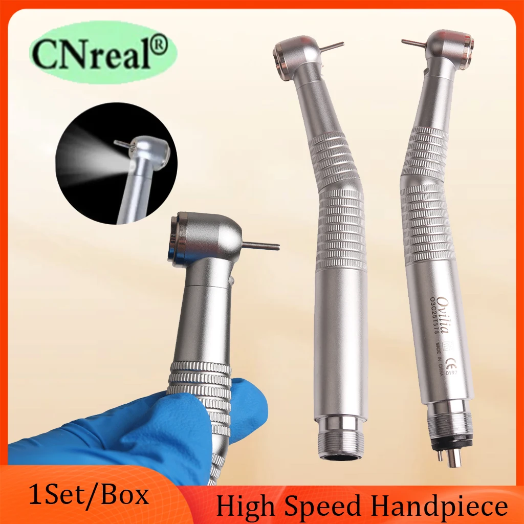 Dental LED Handpiece High Speed Fiber Optic Large Torque Head E-generator Air Turbine Push Button 2/4 Holes Type Dentistry Tool