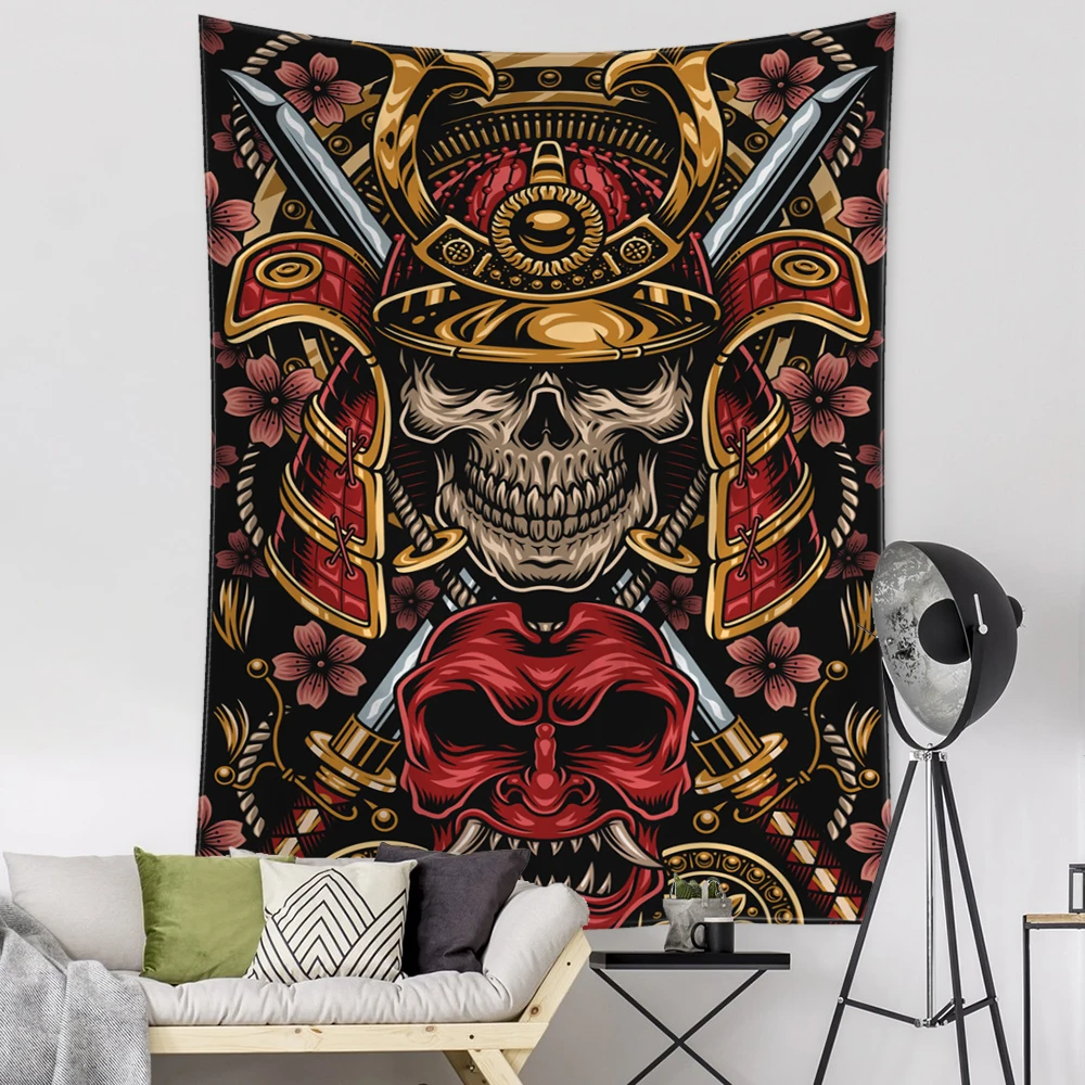 Viking Person Head Tapestry Ancient Psychedelic Witchcraft Mysterious Wall Hanging Bohemian Room Dormitory Decor