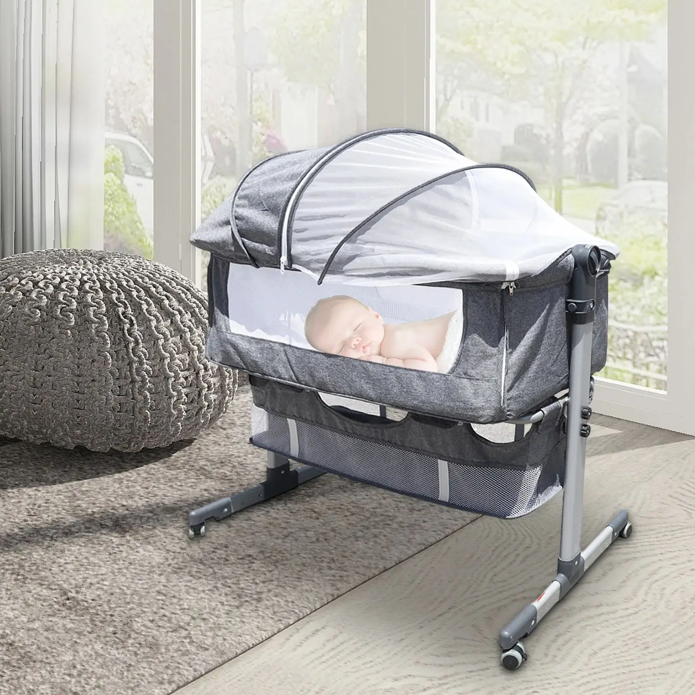 Bed Side  Detachable Baby Bassinet Sleeper Portable Infant Bed Bedside Crib