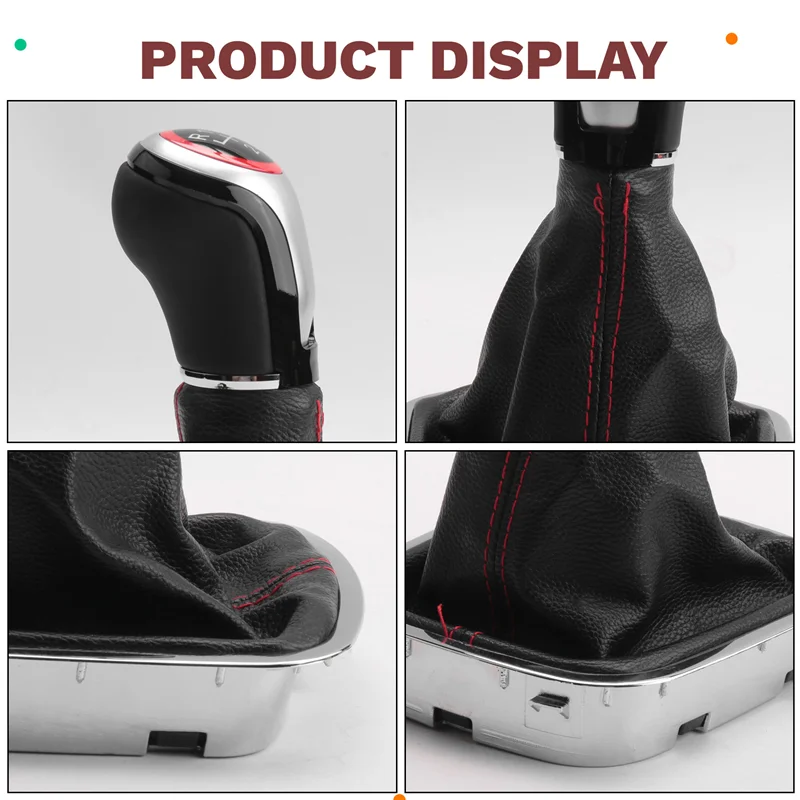 مقبض ناقل الحركة على الطراز الرائد لسيارة VW Polo 6R 6C Hatchback Sedan 2011-2019 مقبض تغيير المستوى مع غطاء أحذية الجراب