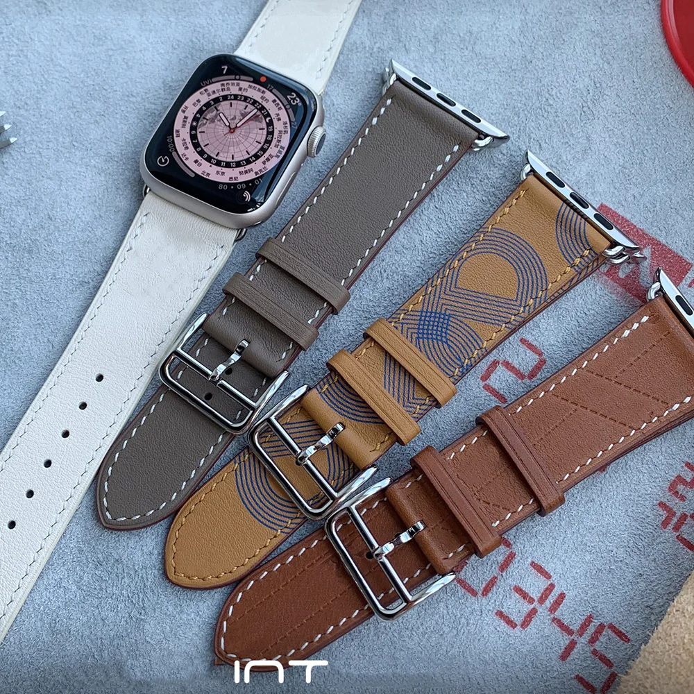 

Leather Single Tour Strap For Apple Watch Band 44mm 45mm 49mm 41mm 40mm 42mm Bracelet Correa iWatch Series 3 4 5 6 SE 7 8 Ultra