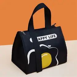 Portable Lunch Bag For Women Thermal Insulated Lunch Box Tote Cooler Handbag Waterproof Bento Pouch Office Food Bags