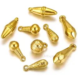 5pcs Stainless Steel Ball Cone Charms for Jewelry Gold Plated Round Earrings Making Supplies Charm Connectors Diy Findings Bulk