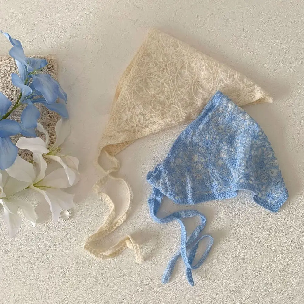 

Versatile Hollow Out Headscarf Sweet Flower Knitted Hair Scarf Artistic Headband