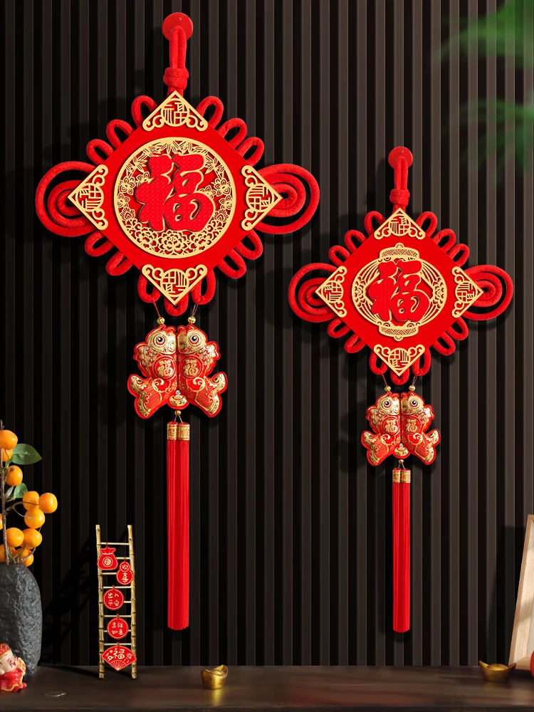

Fu Chinese knot pendant living room large high-grade housewarming hanging decoration porch background wall entry door new house