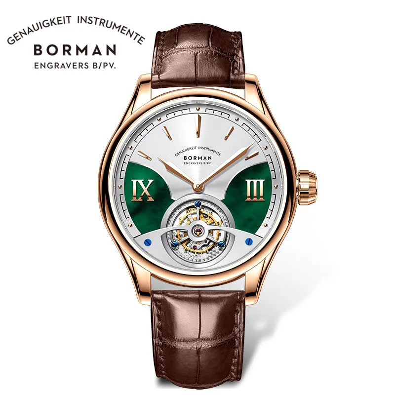 Switzerland Top Luxury Brand BORMAN Seagull ST8000 Tourbillon Automatic Mechanical Men's Watches Sapphire 50M Waterproof BM38886