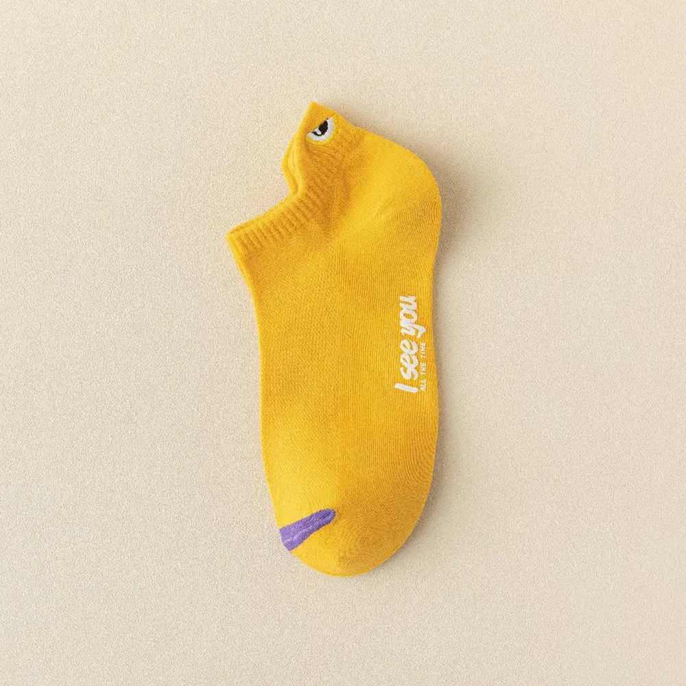 5 Pairs Thin Men Sports Breathable and Comfortable Letter Boat Socks Ins Fashion Sweat-absorbing Short Socks