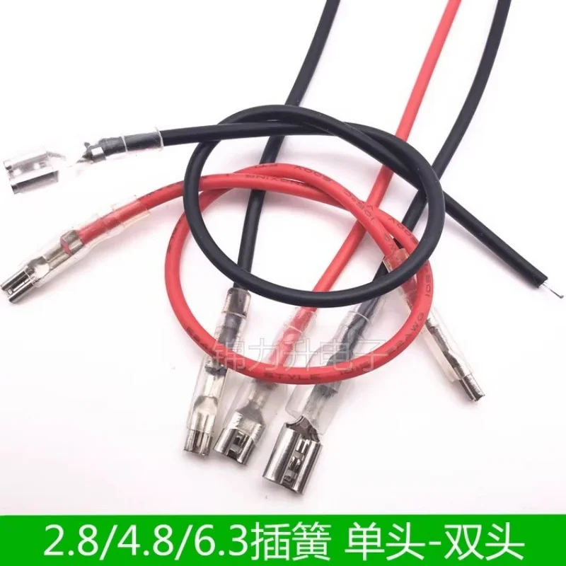 10pcs Single/Double Spring Wire Terminal, 2.8mm/4.8mm/6.3mm Plug with Sheath Connection Wire