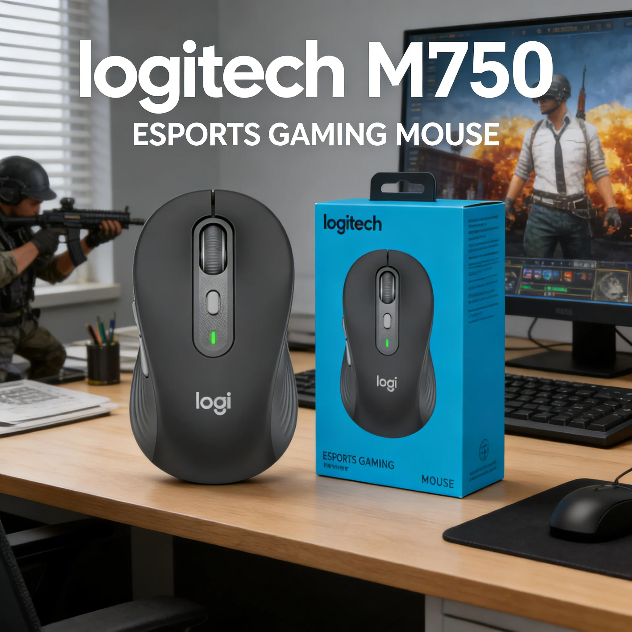 

Беспроводная мышь Logitech M750 Silent, эргономичная, двухрежимная (Bluetooth и 2.4G), перезаряжаемая, для офиса, дома, учебы, учителей