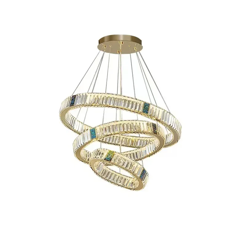 

Light Luxury Crystal Chandelier Bedroom Light Post-Modern Dining Room Living Room Smart LED Light Villa Duplex