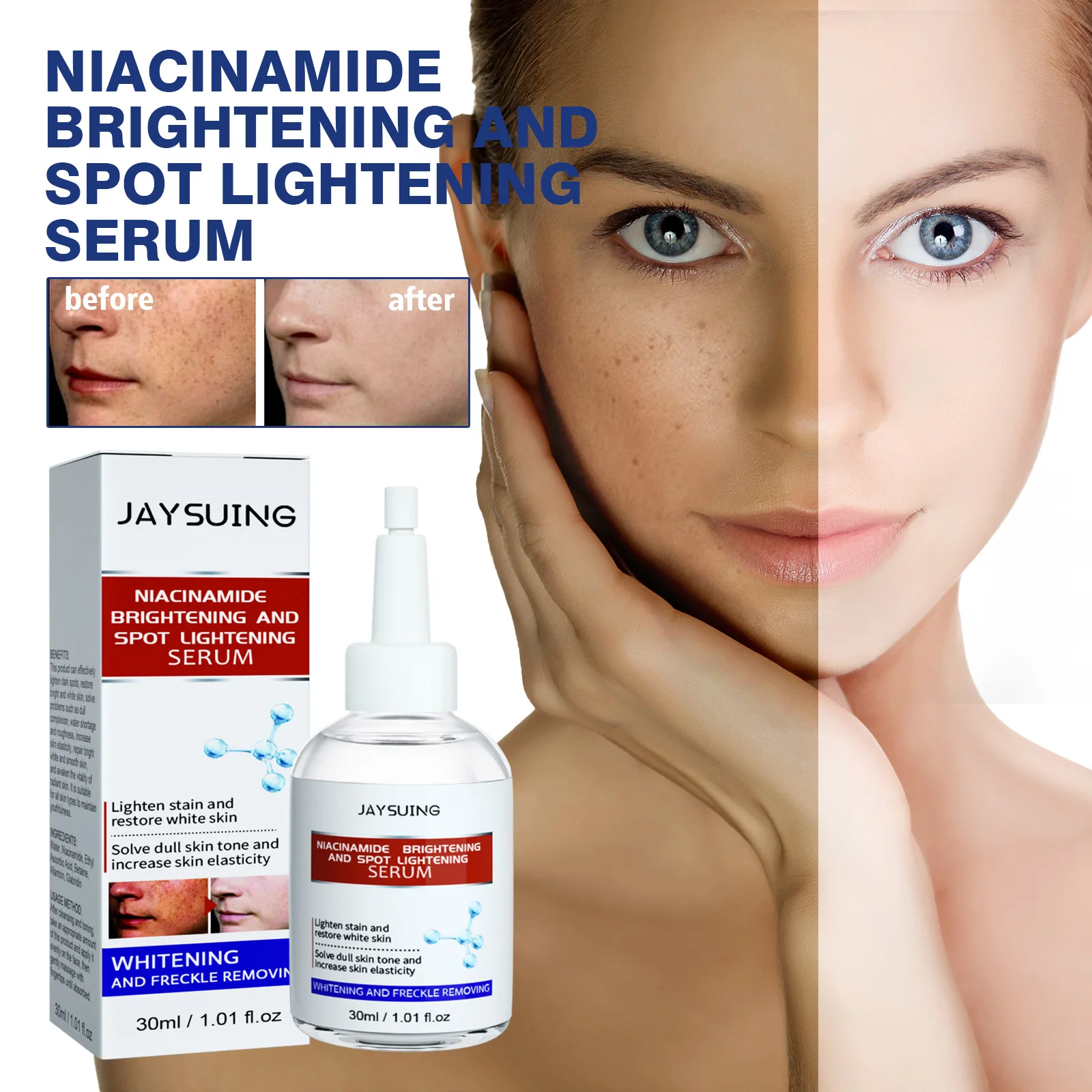 Nicotinamide Essence Wrinkle Removal Correct Mel-asma Remove Dark Sp-ot Fade Pig-mentation Lighten Whi-tening Frec-kle Serum