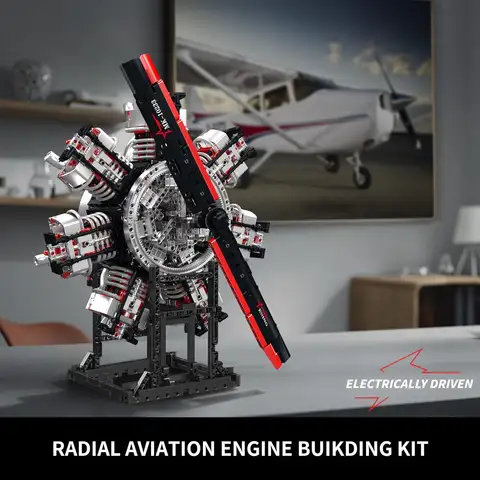 Mould King 10233 Working Radial Aviation Engine Model Kit, 3089+ PCS STEM Building Set for Adults & Teens, Gift Idea