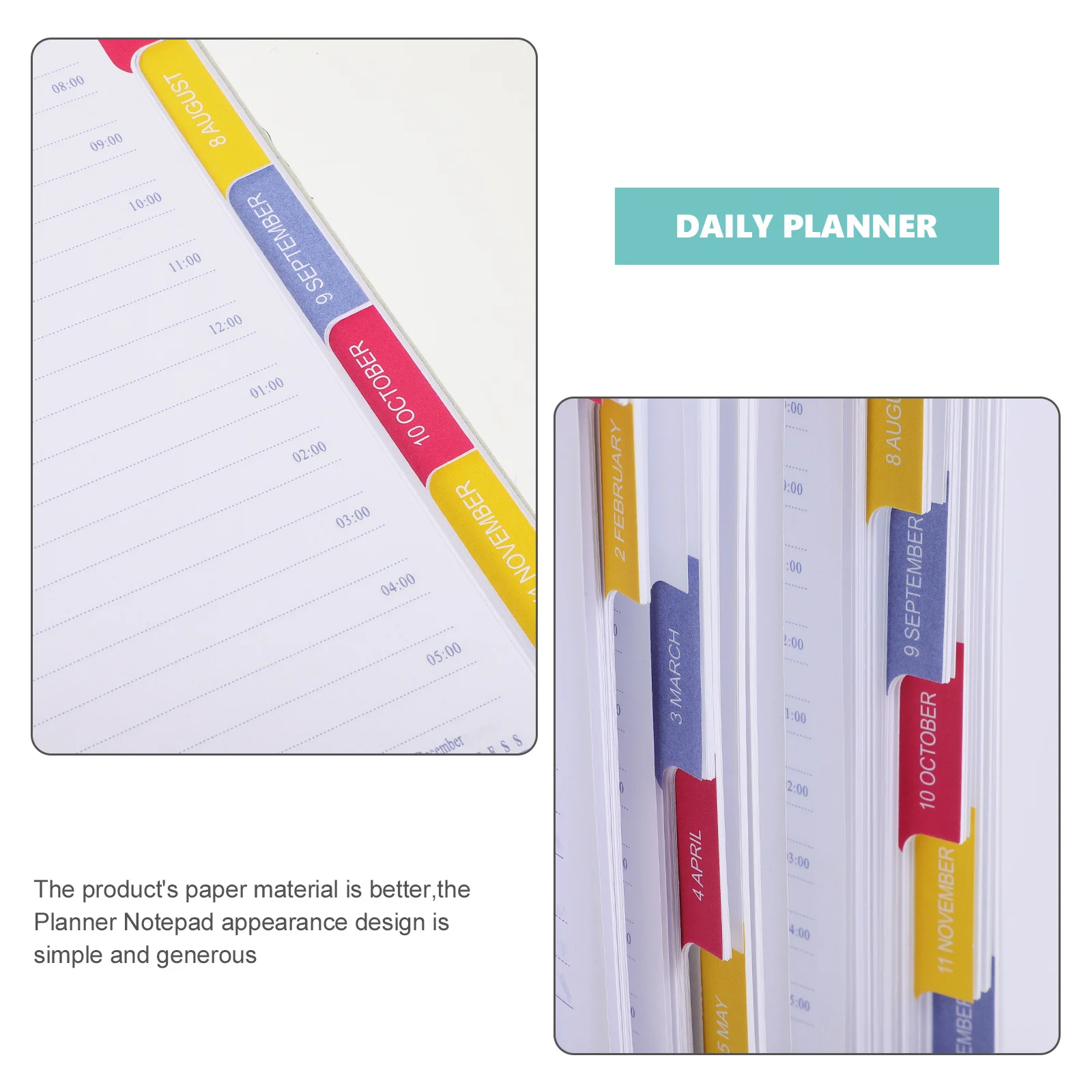 

English Daily Planner 2024 Notebook Fashionable Schedule Organizer Weekly Monthly Plan to Do List Daily Planner