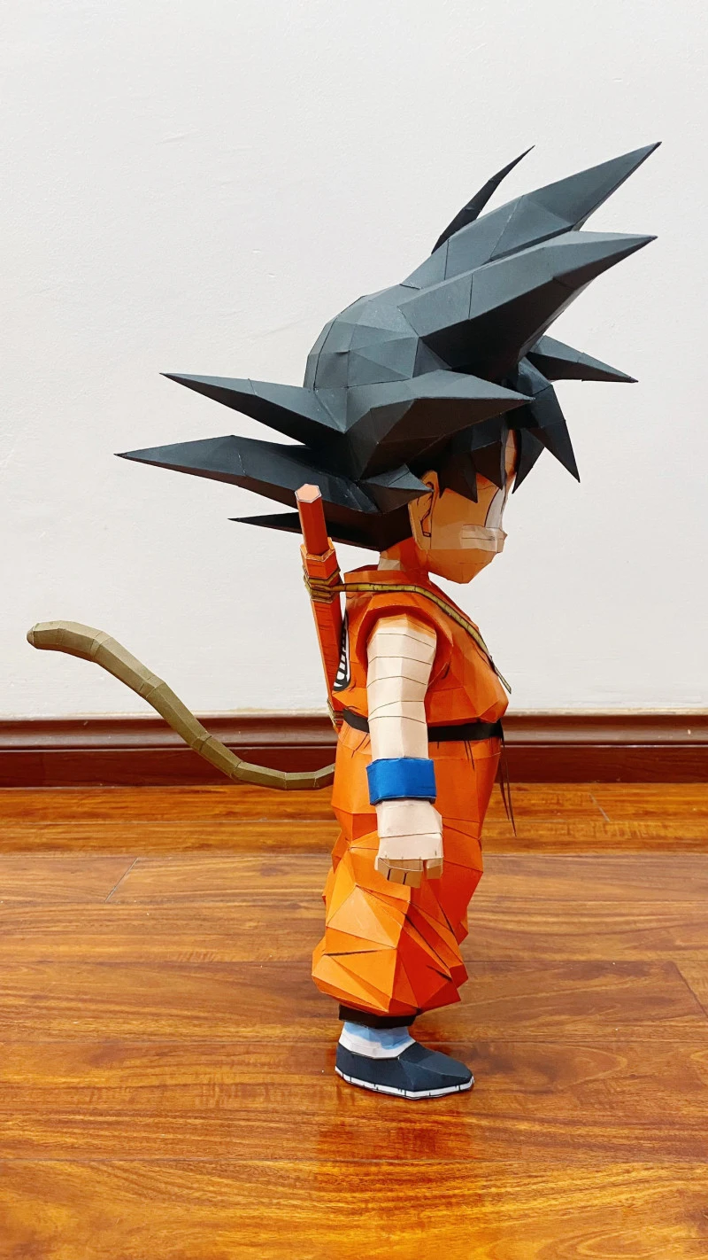 0.5m SonGoKu Paper Model Japanese Anime Figures Papercraft 3D DIY Puzzle Handmade Toy Gift Home Decor Desk Decoration Sculpture