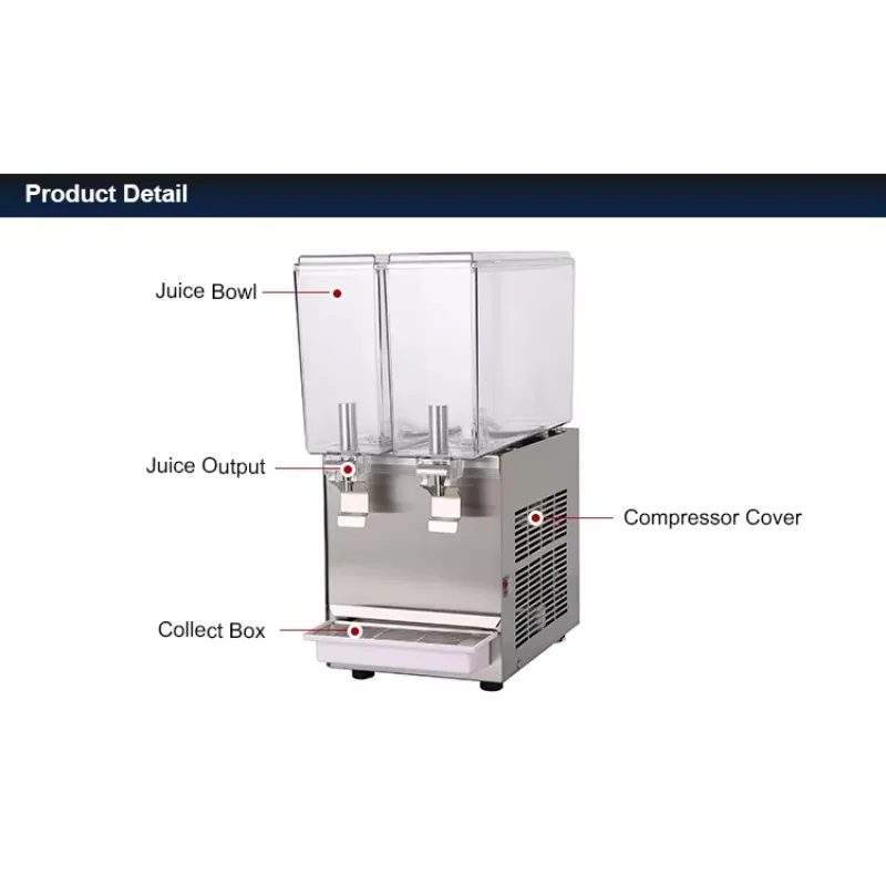 Commerciële Vier Tanks 9Lx4 Fruitpers Mixer Dispenser Bestseller Roestvrijstalen Messen Elektrisch 220V Huishoudelijk Hotelgebruik