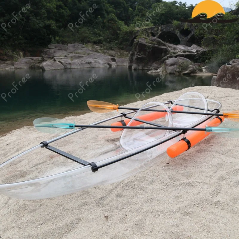 قارب بلاستيكي شفاف كبير من البولي كربونات، كاتاماران، قارب زفاف، قارب كاياك شفاف