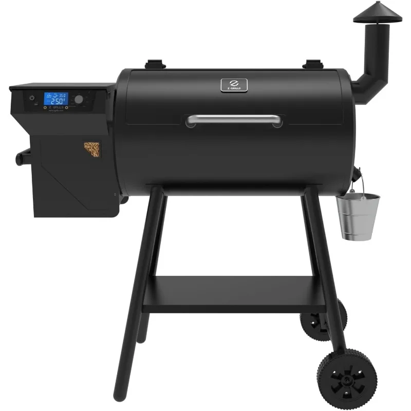 Z GRILLS ZPG 550B2 2024 Upgrade Wood Pellet Smoker, 8 in 1 BBQ Grill with Latest PID Technology LCD Controller