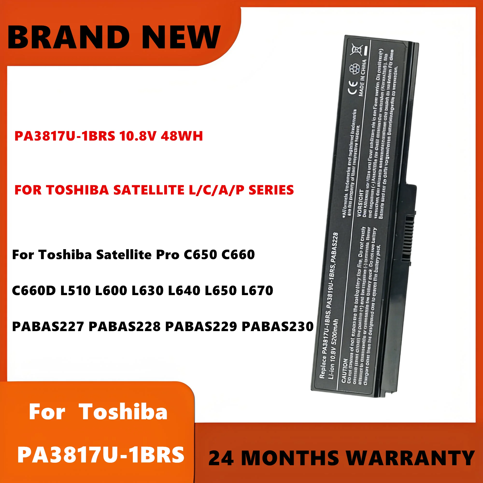 Аккумулятор для ноутбука Toshiba Satellite Pro C650 C660 C660D L510 L600 L630 L640 L650 L670 PABAS227 PABAS228 PABAS229 PABAS230