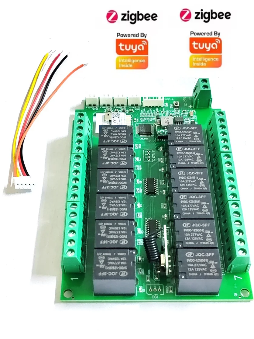 Tuya Wi-Fi или zigbee с входом переключателя RF433 12-канальный модуль релейного переключателя Беспроводной контроллер платы дистанционного управления для умного дома Tuya Wi-Fi или zigbee с входом переключателя RF433 12-канальный модуль релейного переключателя Беспроводной контроллер платы дистанционного управления для умного дома