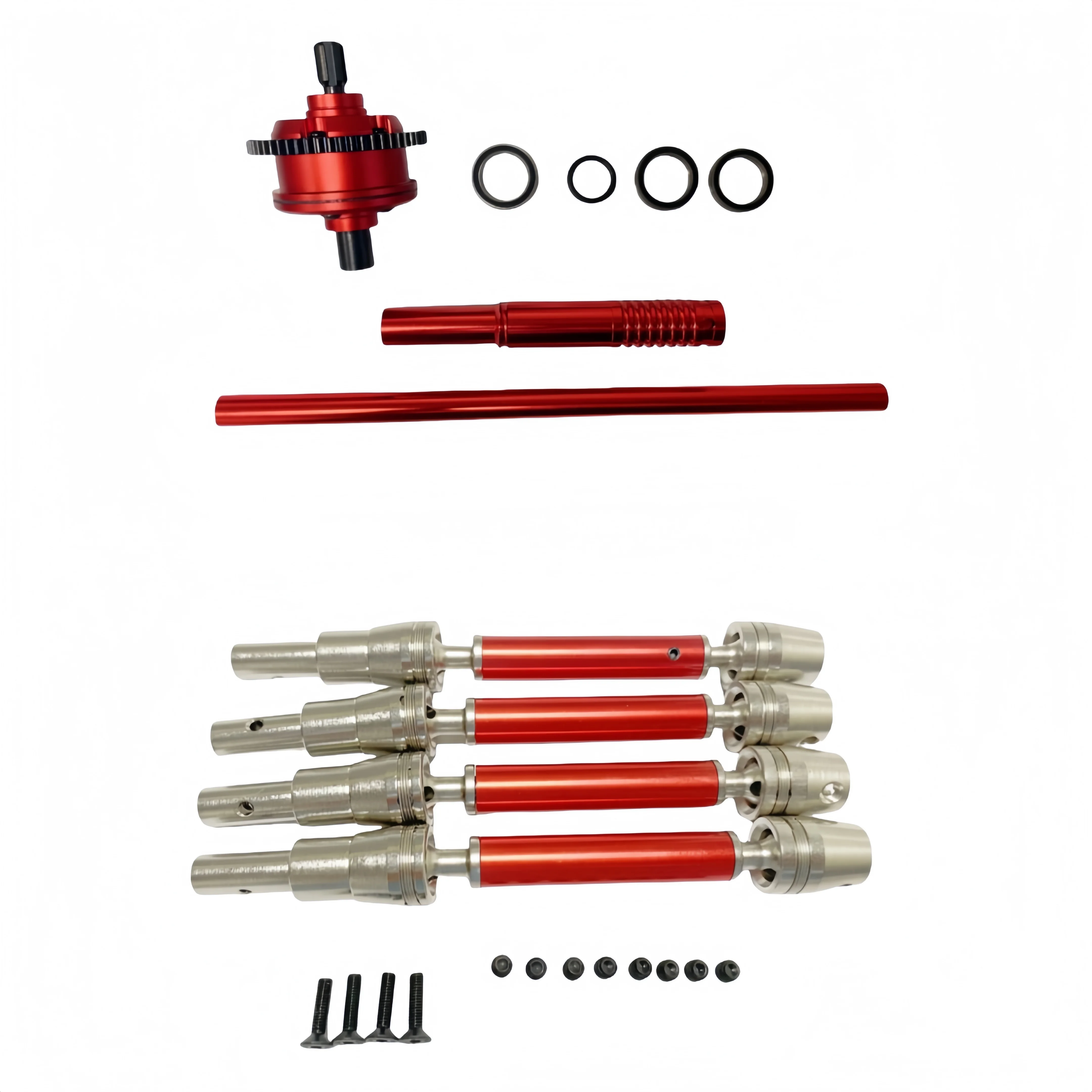 مناسبة لأجزاء ترقية Arrma 1/8 Mojave 4S: تفاضلية، عمود محرك مركزي، عمود محرك أقراص DVD، تروس، قضيب ربط، دبوس، ترس محرك 32P