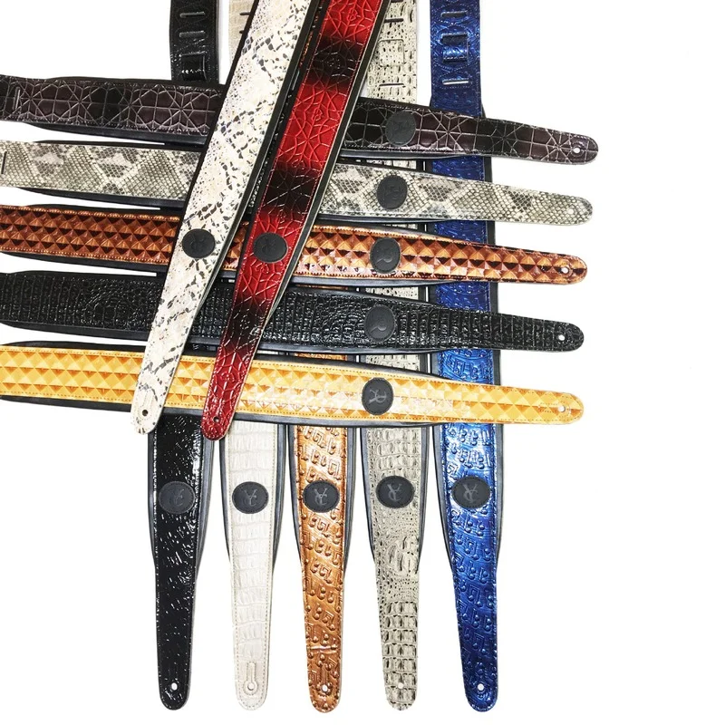 2023 Foreign Trade New Products High-end Guitar Electric  Folk Guitar Strap Leather + Suede