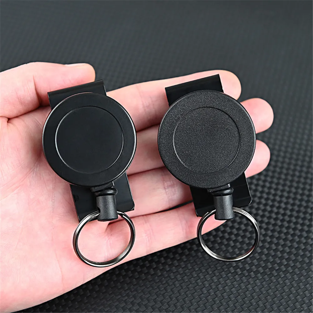 Simple Belt Buckle Metal Retractable Easy-Pull Keychain Anti-Lost And Anti-Theft 1mm Stainless Steel Easy-Pull Buckle