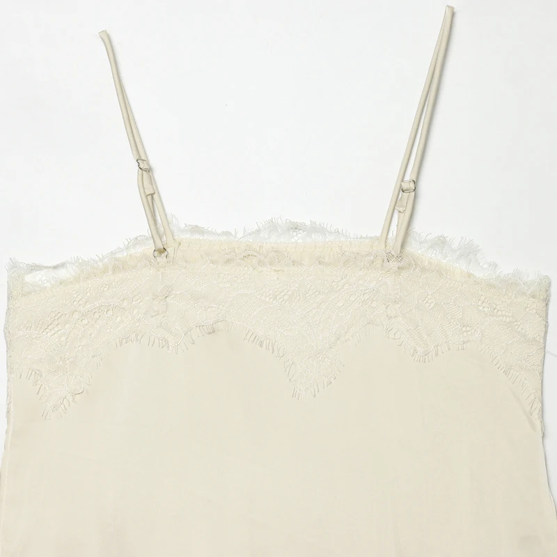 MUJER Plissiertes Spitzen-Camisole-Top für Damen Sommer 2026 – Sexy rückenfreies Top mit Trägern im Street-Style für den Abgang ins Ausgehen – Detail 10