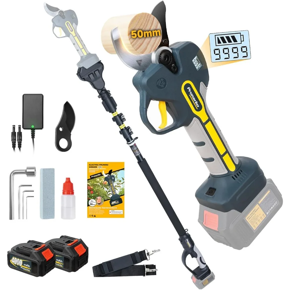 

2-in-1 Electric Pruning Shears with Extension Pole 9.2-ft, Professional Electric Tree Pruner Cutter Compatible with Makita 18V B