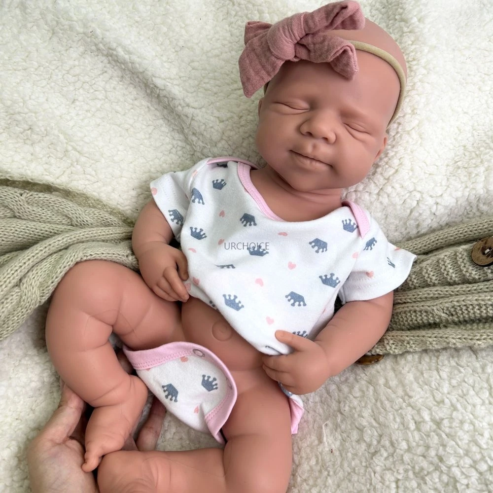 

47CM Soft Touch Silicone Washable Reborn Baby Girl/Boy Handmade Chubby Newborn Doll for New Mom Training Birthday Gift
