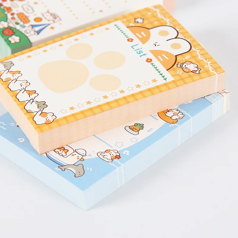 100 Sheets Colorful  Cut  Rabbit  Memo Sticky Note Paper Daily To Do It Check List Paperlaria School Stationery