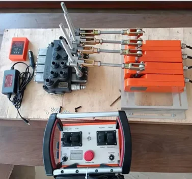 6 funciones de Joystick dirección levantamiento de pesas válvula hidráulica de 12-24V control remoto de grúa de camión