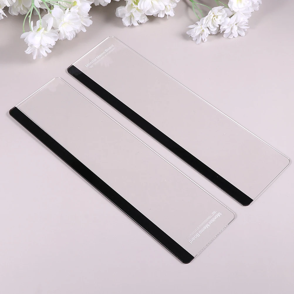 

4pcs Monitor Acrylic Memo Board Computer Desk Accessories Office Supplies Spacesaving Design Easy Installation